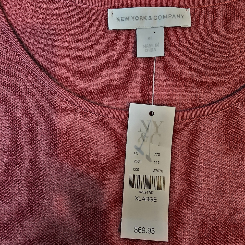 New York & Company Burgundy/Wine Sleeveless Knit Dress Size XL - Picture 3 of 5